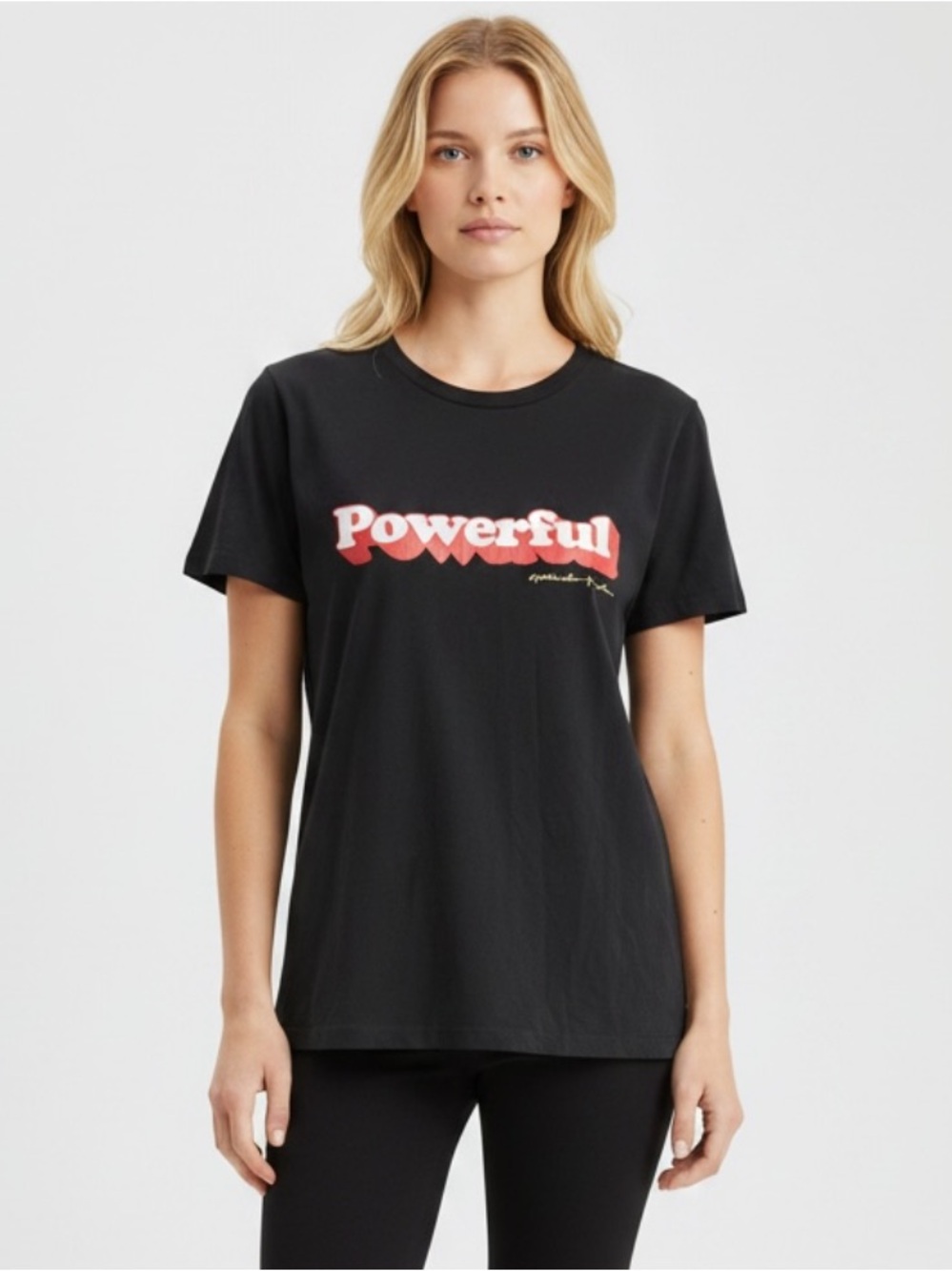 Spiritual Gangster Black Tee with Pink Graphic - "Powerful"